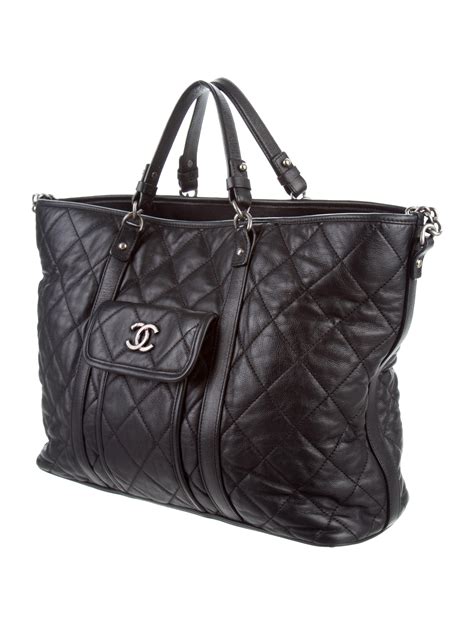 chanel canvas tote shopping bag|large zipped shopping bag Chanel.